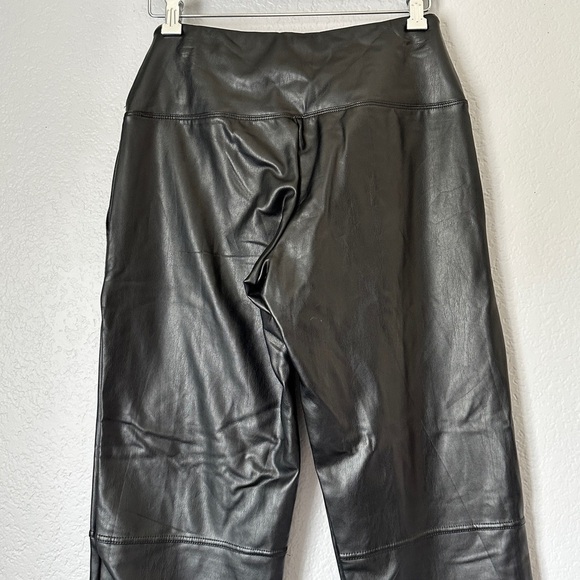 JOIE High Tie Waist Straight Crop Faux Vegan Leather Pants Small - Picture 5 of 7